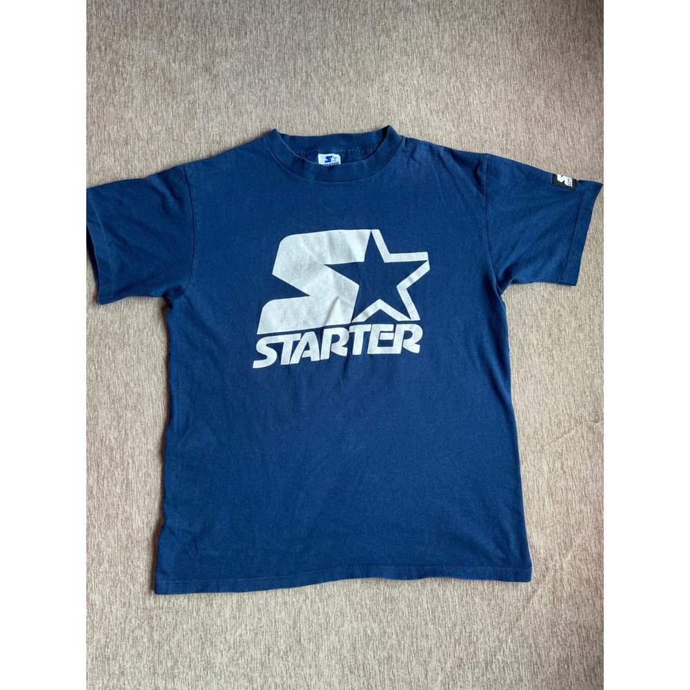 Vintage Starter T-Shirt Navy Blue Youth XL 18-20 Made in USA Logo Graphic Tee